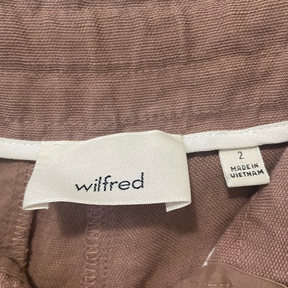 Wilfred | Aritzia Tan/Mauve Allegra Mid-Rise Linen 2" Inseam Shorts Size 2 - Picture 3 of 7